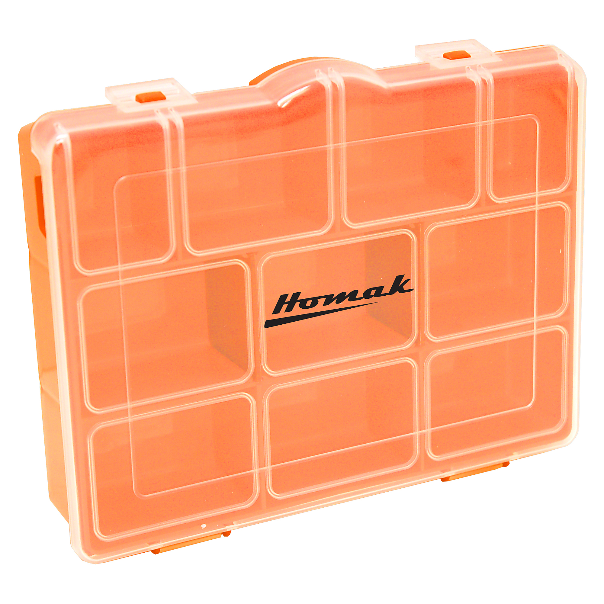 Homak Short Plastic Storage Box, 8in.W x 1.75in.D x 8in.H, Model# HA01086175